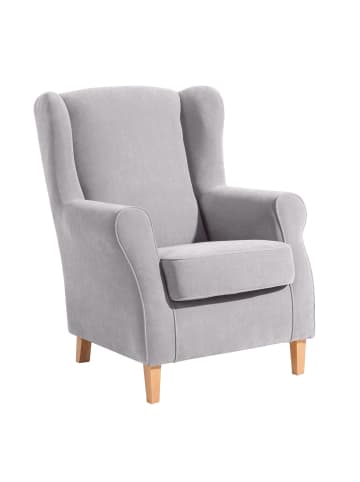 58 aufm Kessel OHRENSESSEL Karlen Bezug Veloursstoff Buche natur / silber