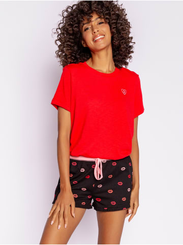P.J. Salvage Pyjamashorts BE MINE in Schwarz