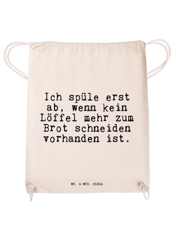 Mr. & Mrs. Panda Tasche Ich spüle erst ab,... mit Spruch in Creme