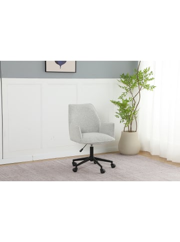 home24 home24 Bürodrehstuhl aus Metall und Textil in Beige - 62 x 57 x 85 cm in Lichtgrau