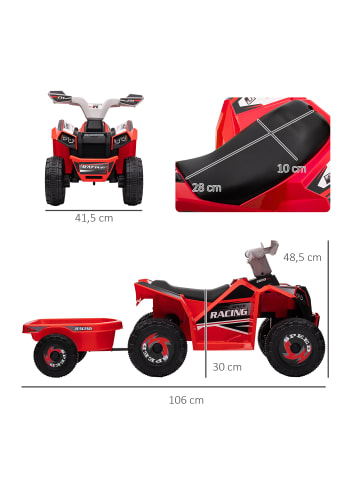 HOMCOM 6V Kinderquad Kinder 1,5-3 Jahre Rot