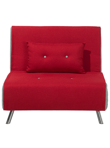 Beliani Einzelsofa FARRIS in Rot/Silber - (W) 100 x (H) 89 x (L) 87 cm