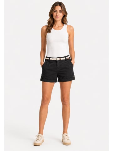 Eight2Nine Shorts Gürtel Eingrifftaschen Regular Fit Zip-Fly in Dunkelgrau