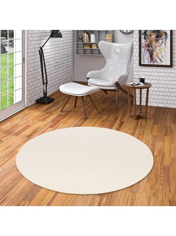 Snapstyle Velours-Teppich Joy Rund in creme
