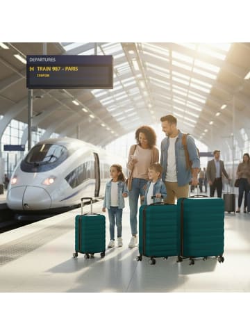 relaxdays 3-tlg. Kofferset in Petrol