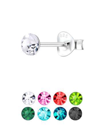 Alexander York Alexander York Ohrstecker-Set KRISTALL 4 mm in 925 Silber - 8-tlg.