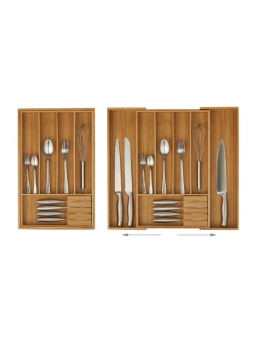 relaxdays Besteckkasten in Natur - (B)55 x (H)5 x (T)44,5 cm