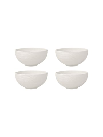 Villeroy & Boch 4er Set Suppen Bol Manufacture Rock Blanc in Weiß Ø 12,5 cm in weiß