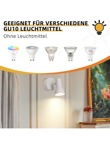 ZMH Deckenleuchte in Weiß 1-flammige GU10 runde Modern Metall Flurlampe