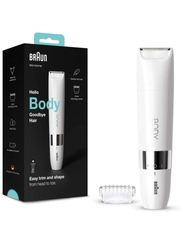 Braun Body Mini Trimmer Rasierer in Weiß
