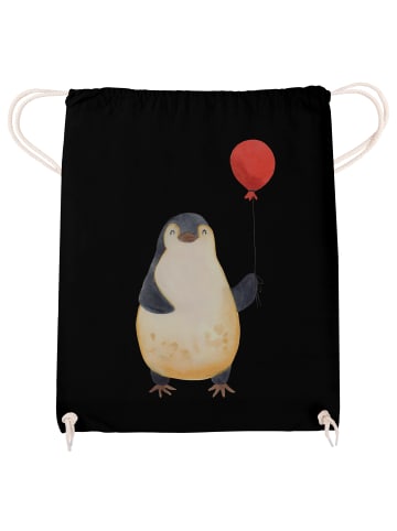 Mr. & Mrs. Panda Rucksackbeutel Pinguin Luftballon ohne Spruch in Schwarz
