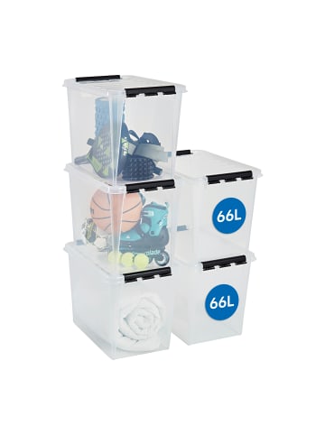 SmartStore 5er-Set Aufbewahrungsbox Classic Transparent 66L