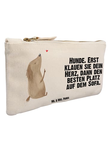 Mr. & Mrs. Panda kosmetiktäschchen Hund Liebe mit Spruch in Weiß