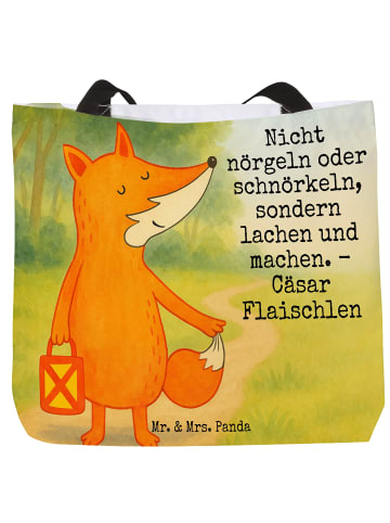 Mr. & Mrs. Panda Tote Bag Fuchs Laterne Design mit Spruch in Weiß