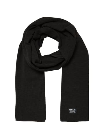 !SOLID Strickschal SDIrwon 21301128-ME Cooler Winterschal mit Logo-Patch in Schwarz