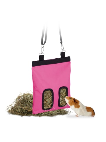 relaxdays Heutasche in Pink/ Schwarz - (B)25 x (H)31 cm
