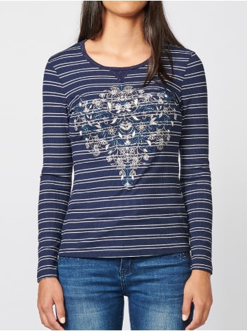 KOROSHI Langarm-T-Shirt in blau