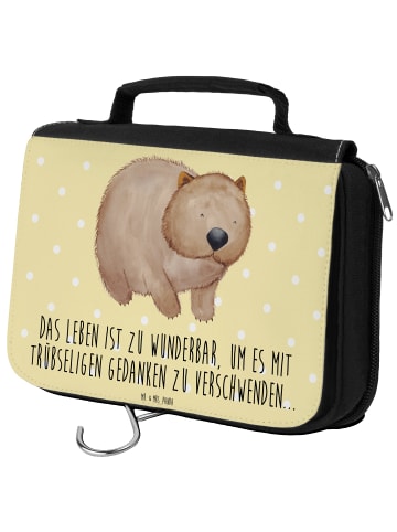Mr. & Mrs. Panda Beauty Case Wombat mit Spruch in Gelb Pastell