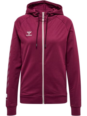 Hummel Hoodie Hmlmove Grid Cot. Zip Hoodie Woman in GRAPE WINE