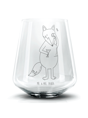 Mr. & Mrs. Panda Blümchentail Glas Fuchs Lord ohne Spruch in Transparent