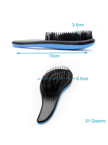 Intirilife Haarbürste Mini Bürste Detangler Bürste in Blau