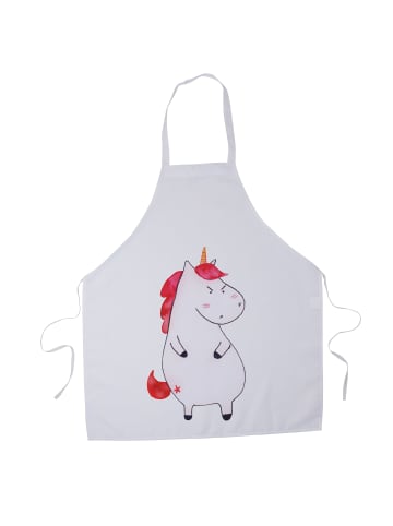 Mr. & Mrs. Panda Schürze Einhorn Wut ohne Spruch in Weiß