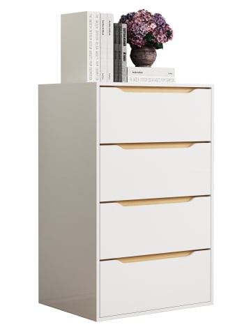 VCM Sideboard Kommode Nachttisch Schublade Malira XL in Weiß / Honig-Eiche
