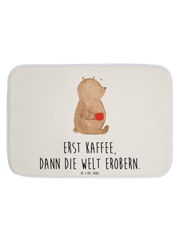 Mr. & Mrs. Panda Badezimmer Matte Bär Kaffee mit Spruch in Weiß