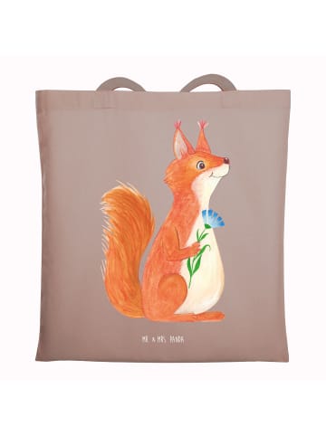 Mr. & Mrs. Panda Shopper Eichhörnchen Blume ohne Spruch in Braun Pastell