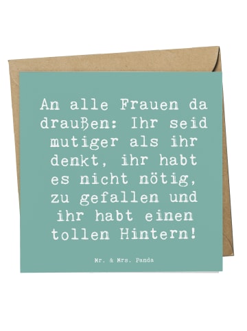 Mr. & Mrs. Panda Briefkarte Spruch Mut und Hoffnung mit Spruch in Meeresbrise