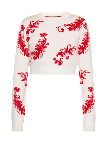 ebeeza Damen Pullover in WOLLWEISS ROT