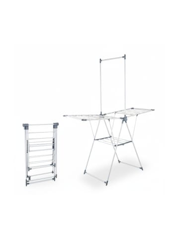 relaxdays Flügelwäscheständer in Weiß - (B)155 x (H)199 x (T)69 cm