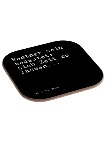 Mr. & Mrs. Panda Untersetzer Rentner sein bedeutet: sich... mit ... in Schwarz