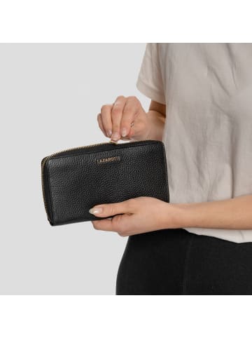 Lazarotti Bologna Leather XL Zip-Around Geldbörse Leder 19 cm in black