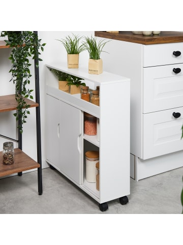 relaxdays Nischenschrank in Weiß - (B)70 x (H)71,5 x (T)20 cm