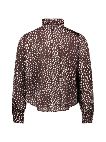Zero  Satin-Bluse mit Animalprint in Brown/Cream
