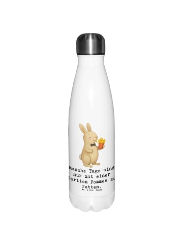Mr. & Mrs. Panda Thermos Hase Pommes mit Spruch in Weiß