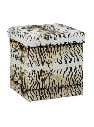 relaxdays Sitzhocker Tiger in Beige - (B)38 x (H)38 x (T)38 cm