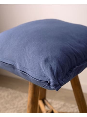 JACK 2er Set Kissenhülle 45x45cm Baumwolle Einfarbig in Blau