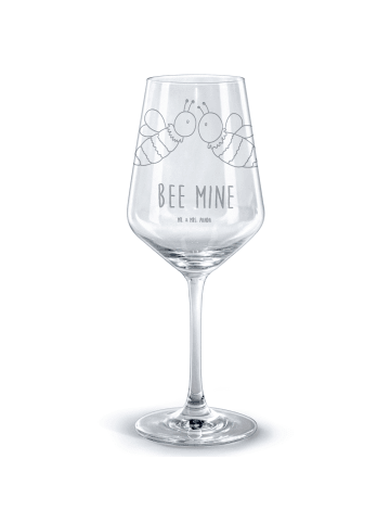 Mr. & Mrs. Panda Kelch Biene Liebe mit Spruch in Transparent