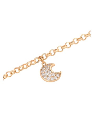 faina Women Chain Link Bracelet With Moon Motif in Rose Gold