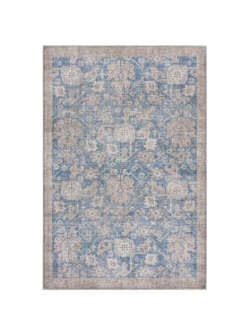 KADIMA DESIGN Waschbarer Teppich Vintage Floral, Orientalisch, Wohnzimmer in Blau