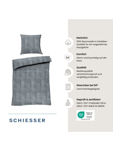 Schiesser Feinbiber-Bettwäsche-Set Missy in Grau