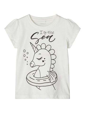 name it Mädchen T-Shirt magisches Einhorn in Weiß
