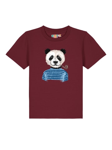 wat? Apparel T-Shirt Panda in Weinrot