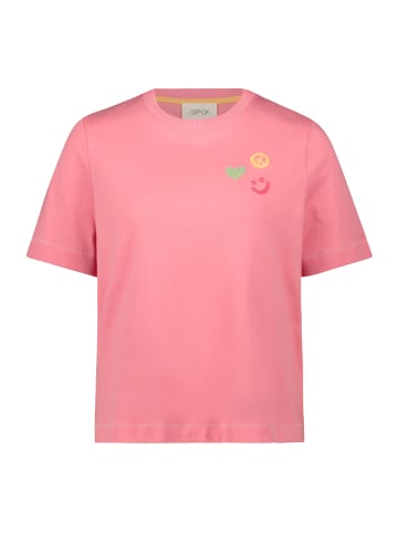 CARTOON Rundhals-Shirt mit Stickerei in Patch Pink/Orange