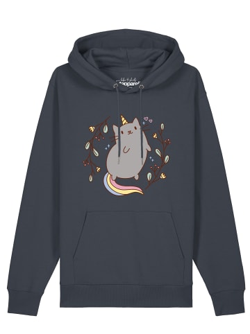 wat? Apparel Sweatshirt Unicorn Cat in India Ink Grey