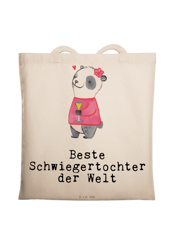 Mr. & Mrs. Panda Tragetasche Panda Beste Schwiegertochter der We... in Creme