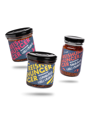 Reishunger Chili Crunch Probierset (2 x 120g, 1 x 115g)