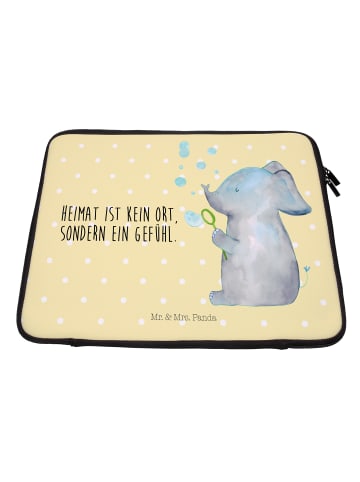 Mr. & Mrs. Panda Notebook Tasche Elefant Seifenblasen mit Spruch in Gelb Pastell